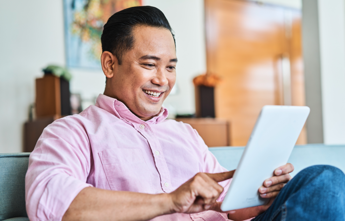 Man on tablet