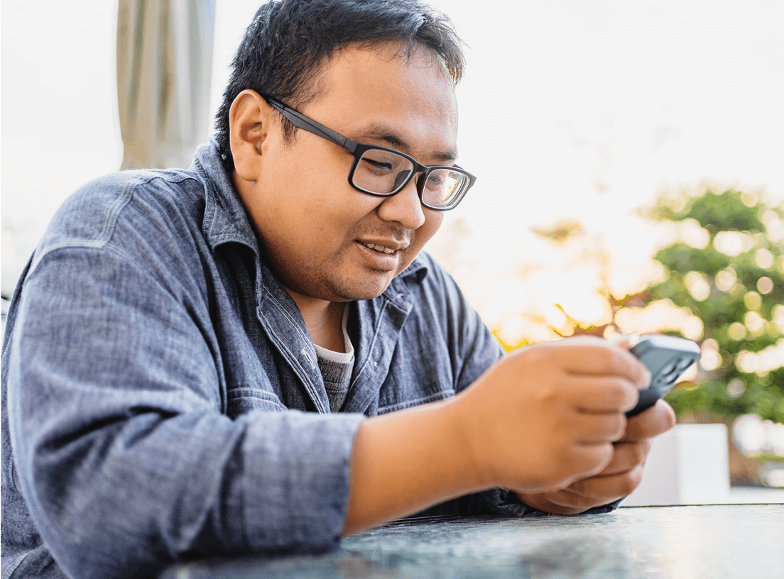 Man looking at his cellphone