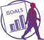 Person and goals chart icon